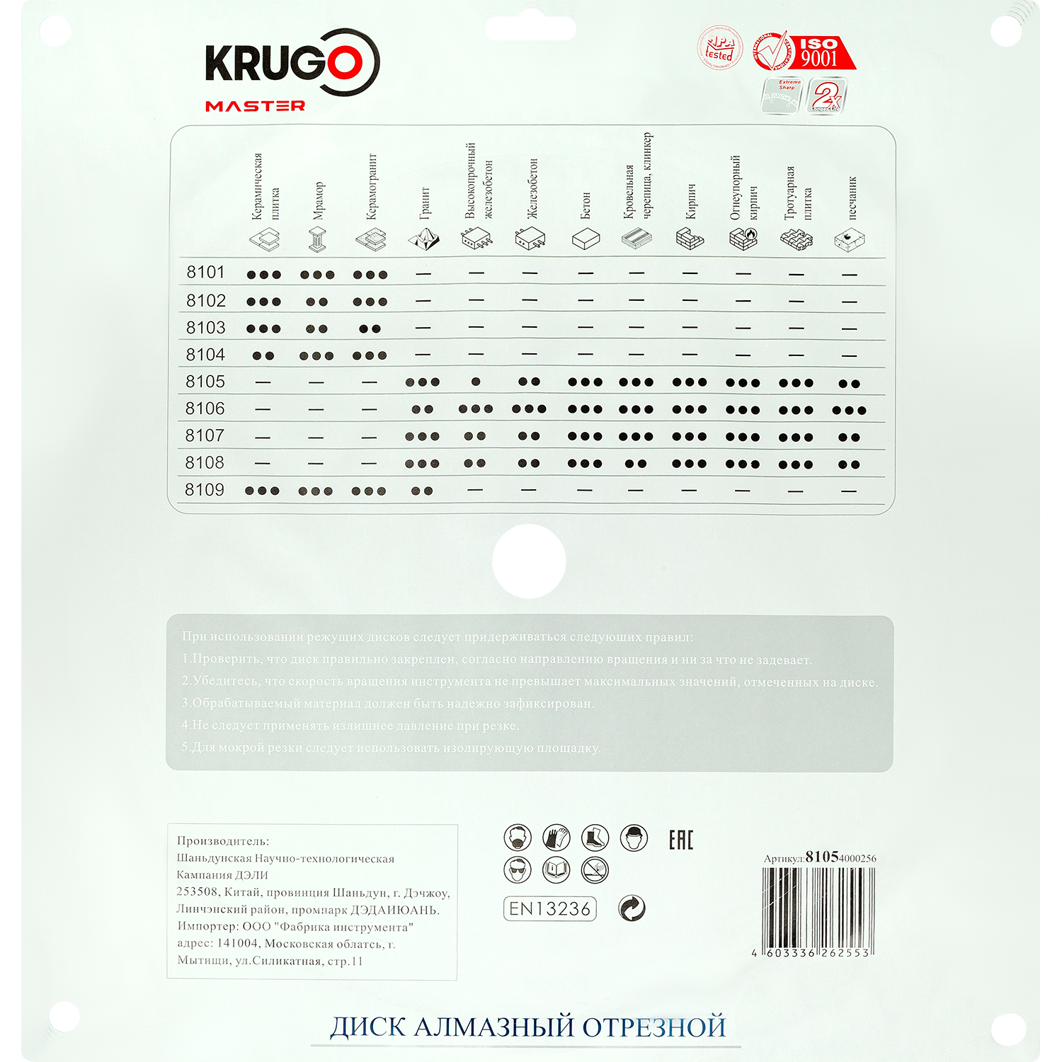 Диск алмазный сегментный турбо KRUGO MASTER по бетону 400х3,2х25,4х12mm, 81054000256