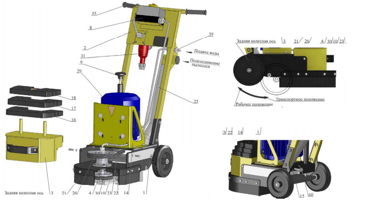 Мозаично-шлифовальная машина Сплитстоун GM-122 (4)