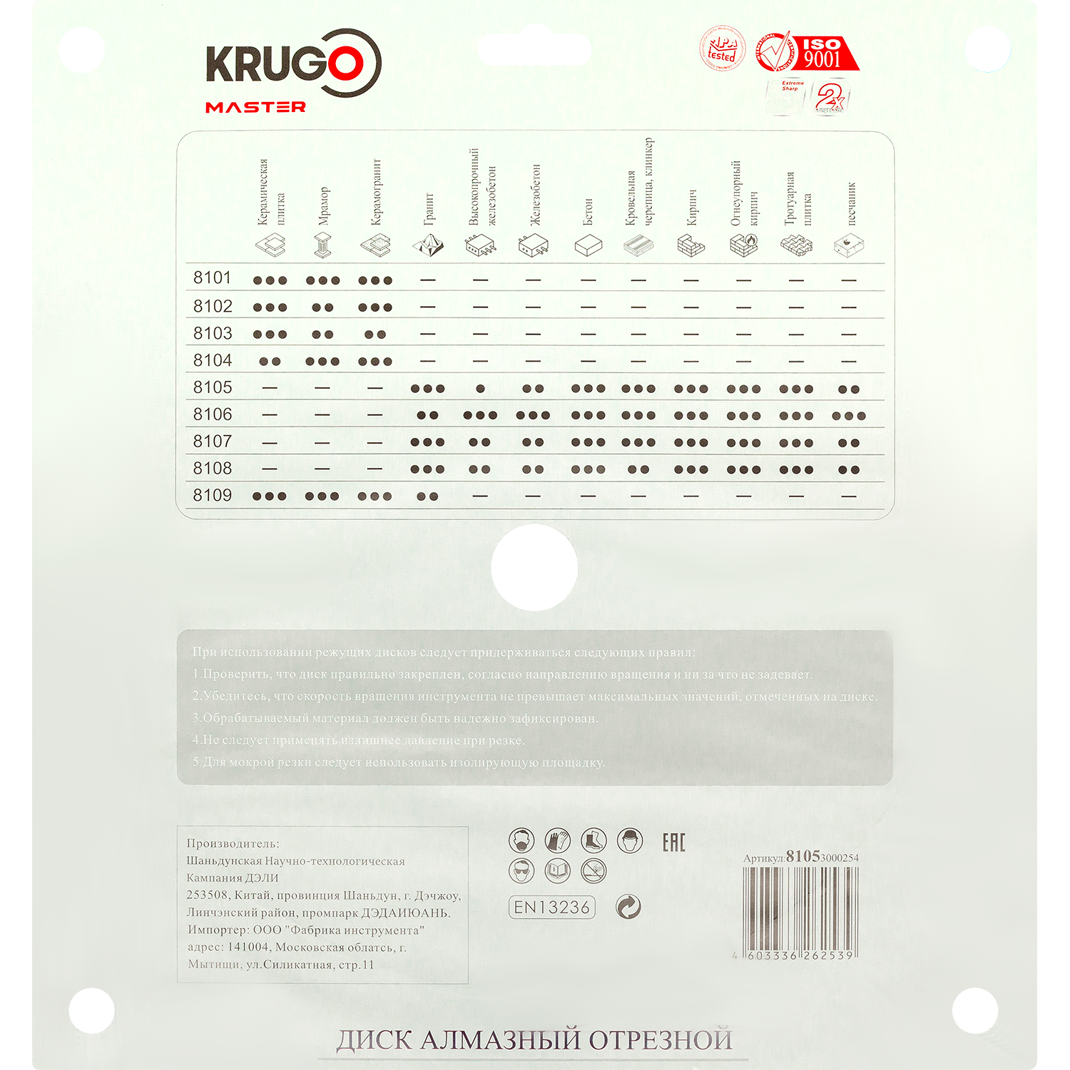 Диск алмазный сегментный турбо KRUGO MASTER по бетону 300х3,0х25,4х12mm, 81053000254