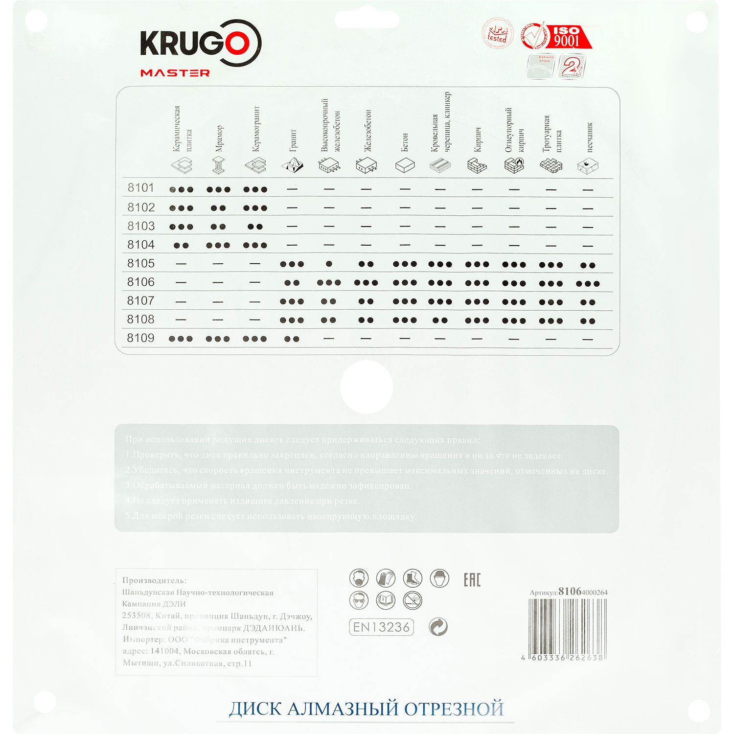 Диск алмазный Турбо по железобетону KRUGO MASTER 400х3,2х25,4х12mm, 81064000264